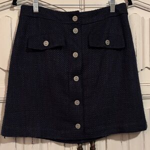 NWT Loft Elegant Navy Blue button Front Skirt